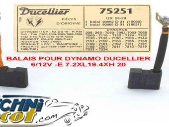 balais charbon de démarreur Ducellier - 79353