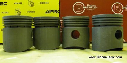 Pistons complets - jeu de 4 - Ø 68.50 mm - Axe Ø 22 - Simca Aronde P60 Etoile 6cv