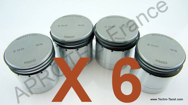 Piston x 6 - Ø 75.50 mm - Citroen C6G